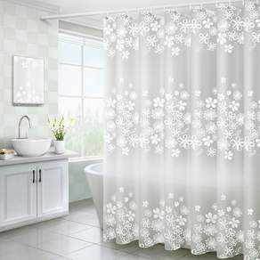J-Life Blooming Anti 浴簾 白色 半透明, 透明系, 1件