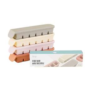 Firgi 孩童副食品6格分裝冷凍盒, 180ml, Beige+Warm Gray+Indipink+ Pastel Pink, 1組