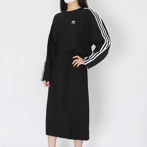 adidas 愛迪達 女款logo線條長袖連衣裙 HC2059