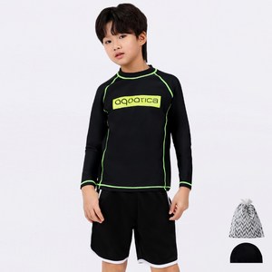 아쿠아티카 아동용 래쉬가드 + 트렁크 반바지 + 스판수모 + 비닐백 AQA354P