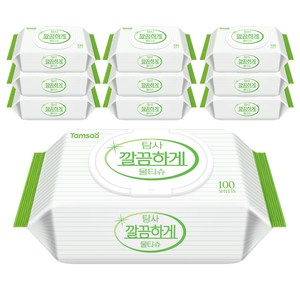 탐사 깔끔하게 다용도 물티슈 캡형 50평량, 100매, 10개