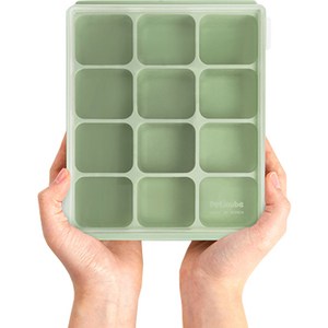 쁘띠누베 국내 제조 실리콘 이유식 멀티큐브 12구, 셀라돈그린, 1개