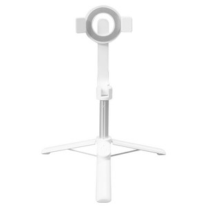 디이펙트 마그네틱 휴대용 삼각대 블루투스 셀카봉, 화이트, 1개, WS-22005