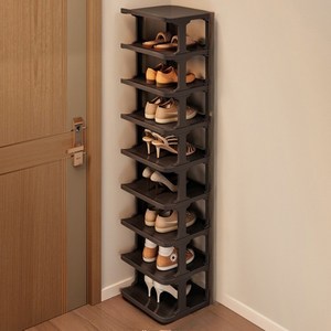 우리집업 좁은 현관 틈새 신발장 정리대, 블랙, 9단