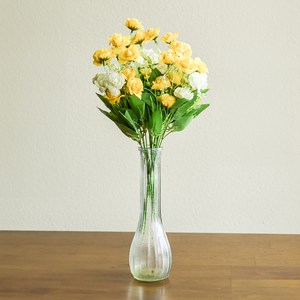 앙플랜트 조화 장미 성묘 부쉬 꽃다발 15p, 옐로우, 3개
