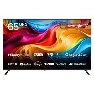와사비망고 4K UHD 구글OS AI 스마트TV, 164cm(65인치), UGP652 와글와글플레이, 벽걸이형, 방문설치