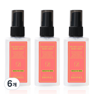 디오넬 시크릿 러브 로맨틱 로즈 바디 미스트 꽃향, 80ml, 6개