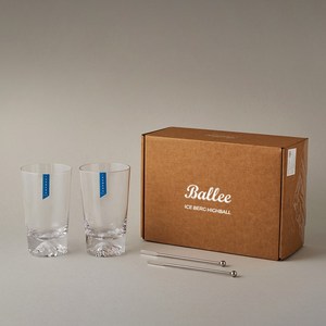 발르 아이스버그 유리 글라스 380ml 2p + 머들러 2p 세트, 1세트