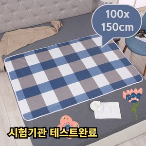 스타버드 시니어 어르신 환자 케어 고급 방수패드, 네이비 체크