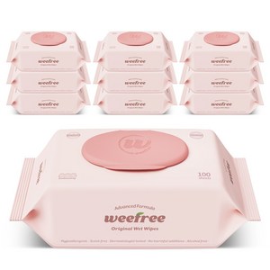 weefree 위프리 제로 핑크 대용량 엠보싱 아기물티슈 캡형 53gsm, 10개, 100매, 53g