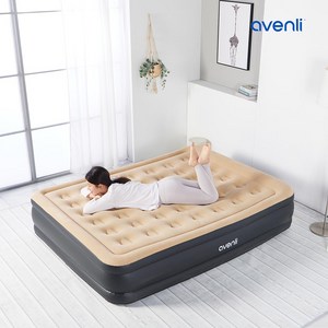 에어매트 캠핑매트 자충매트 펌프 내장형(유선) 휴대용 캠핑 1인용 2인용, 퀸 브라운 47cm(2인용)