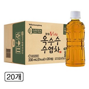 광동옥수수수염차 그린 무라벨, 330ml, 20개