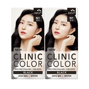 꽃을든남자 크리닉 칼라 염색약, 흑색, 2개