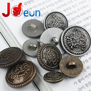 도금 단추 럭셔리 양복 정장 니브시 단추, 1세트, B.니브시 실버-15mm(4개)