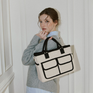 MUCH BAG 기저귀 가방 국민 아기 유모차 임신 선물 가벼운 가방 (본품+이너백+이유식가방+스트랩2종), IVORY