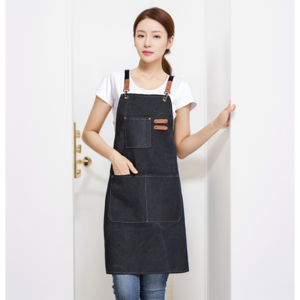뿡빵핑 프리미엄 다용도 캔버스 앞치마, 네이비, 1개