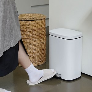 무소음 페달 휴지통 / 모던 디자인 쓰레기통, 단일컬러