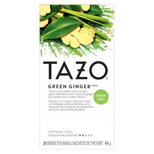 Tazo 그린 진저 티백 생강 녹차 20개 6팩 214544, 6개