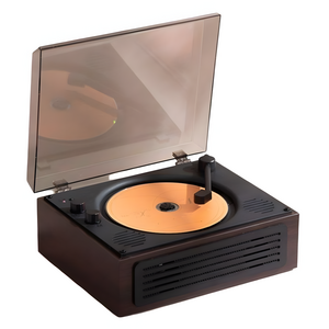 노이벨 휴대용 레트로 cd 플레이어 블루투스 cdp 씨디 시디 무선 usb 턴테이블 player 오디오, 투명커버블랙