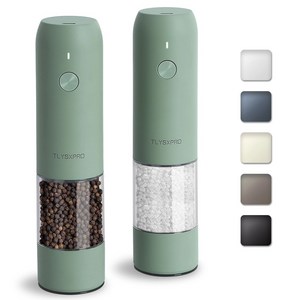 TLYSXPRO 전동 소금 후추 그라인더 세트 세이지, 2개, 47.9ml