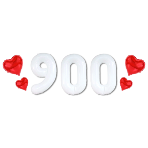 베르트폴 파티 기념일 풍선세트 32인치, 900일, 1세트, 화이트