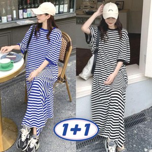 제니바코 오늘도 편안한 루즈핏 여름 반팔 원피스 1+1