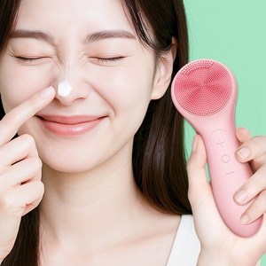 진동 클렌저 실리콘 세안 브러쉬 진동 온열 세안기, 핑크