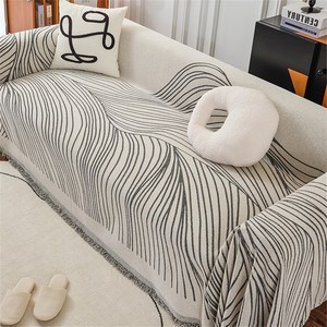 HAROO 소파커버 자카르 북유럽 물세탁 가능 사계절용 2인용 3인용 4인용 쇼파커버, Line Gray, 1개