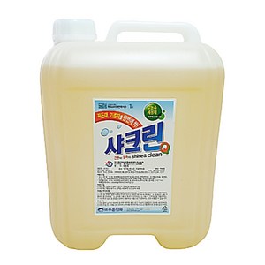샤크린Q 18L 기름때 찌든때 얼룩 작업복 정비복 조리복 세탁 세제 애벌빨래 호텔 빨래방 맛사지샵 클리너 세정제, 1개