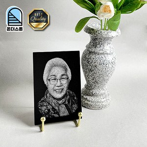 온더스톤 사진 액자 납골당 꾸미기 봉안당 유골함 봉안함 비석 수목장 납골묘, 150x100mm(거치대 포함)