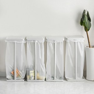 가정용 재활용 분리수거함 비닐걸이 거치대 50L, 화이트, 4P