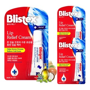 블리스텍스 립 릴리프 크림 립밤, 6ml, 6g, 3개