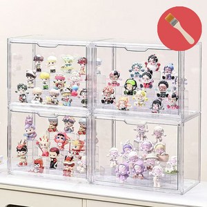 McEDA 아크릴 케이스 가방 피규어 보관함 장식장, DIY 투명(36x22x28), 4개