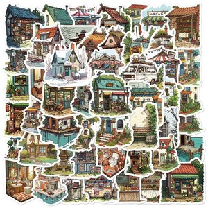 62종 캐리어 노트북 폰 꾸미기 스티커, 일본 가게
