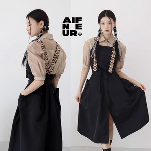 히피브라운 360도 앞치마 방수 미용 카페 미용사 바리스타 원피스 apron 에이프런웨이, S(44-55반), 1개