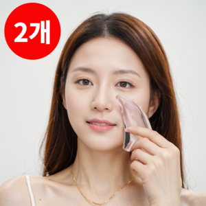 굿바이팩토리 얼굴 바디 괄사 마사지기 파우치 증정, 투명, 2개