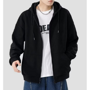 장안 남녀공용 오버핏 무지 데일리 후드집업