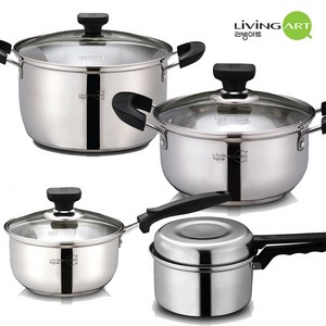 리빙아트 제로 스텐 냄비 IH 인덕션 양수 편수 국수 찜 전골 냄비, 제로 양수냄비 24cm