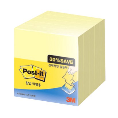 쓰리엠 포스트잇 알뜰 7676 KR330-5 500매