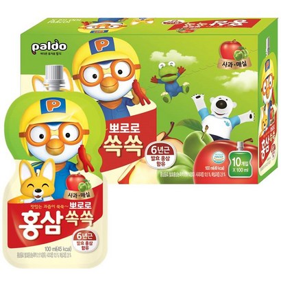팔도 뽀로로 홍삼쏙쏙 어린이음료