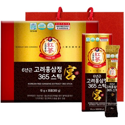 정원삼 6년근 고려홍삼정 365스틱 쇼핑백