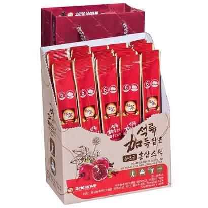 고려인삼유통 석류 가득 담은 6년근 홍삼스틱 쇼핑백