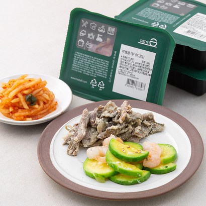 테이스티나인 알새우 애박볶음 들깨 토란대볶음 무생채