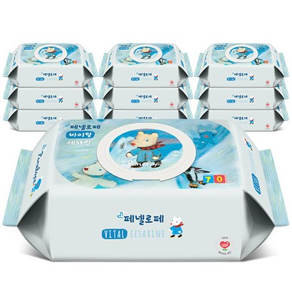 페넬로페 바이탈 플러스 세자린 저자극 아기물티슈 캡형 리뷰후기