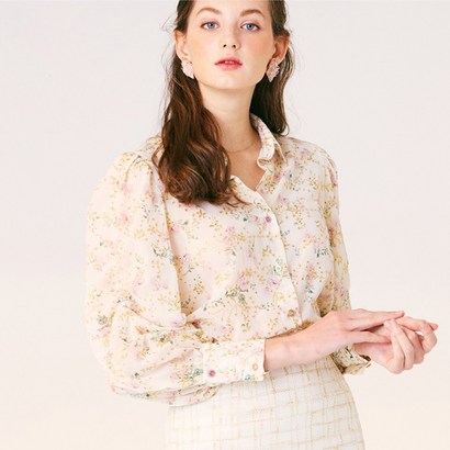 오앨 FLOWER GOLD SHIRRING BLOUSE 리뷰후기