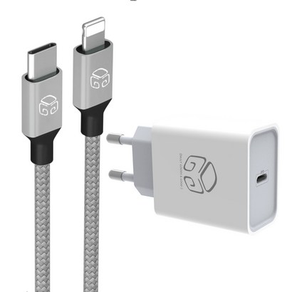 디지지 20W C타입 고속충전기 화이트 C to 8핀 케이블