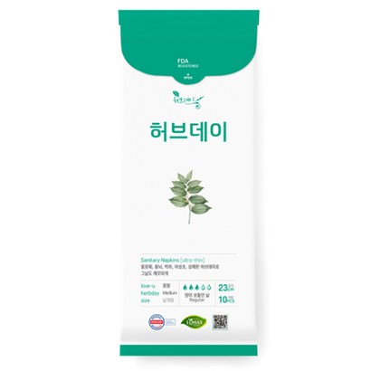 허브데이 중형 생리대 날개형