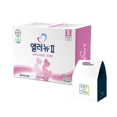 바이엘 엘레뉴 개별포장 임신 시기별 멀티비타민 2단계 선물박스