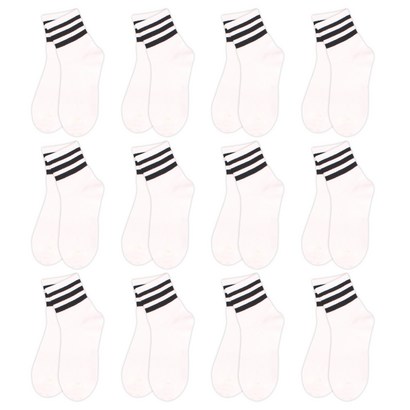새실 여성용 중목 스포츠 캐쥬얼양말 D타입 12족