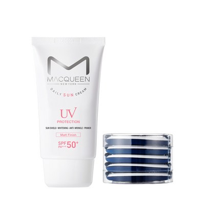 맥퀸뉴욕 UV 데일리 매트선크림 SF 50 A 루비셀 퍼프 SET